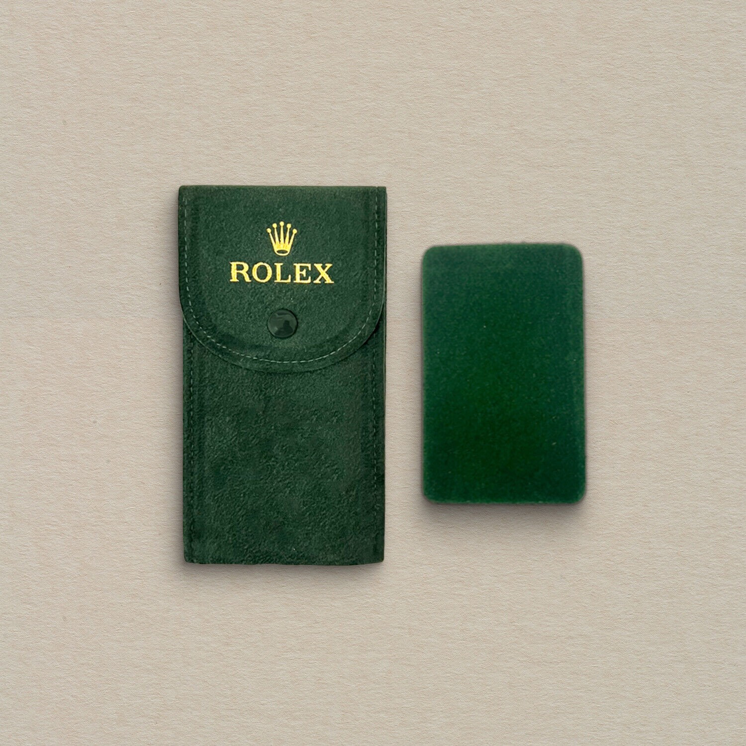 ROLEX GREEN SOFT VELVET TRAVEL POUCH – 1PC – SERVICE POUCH W/ INSER