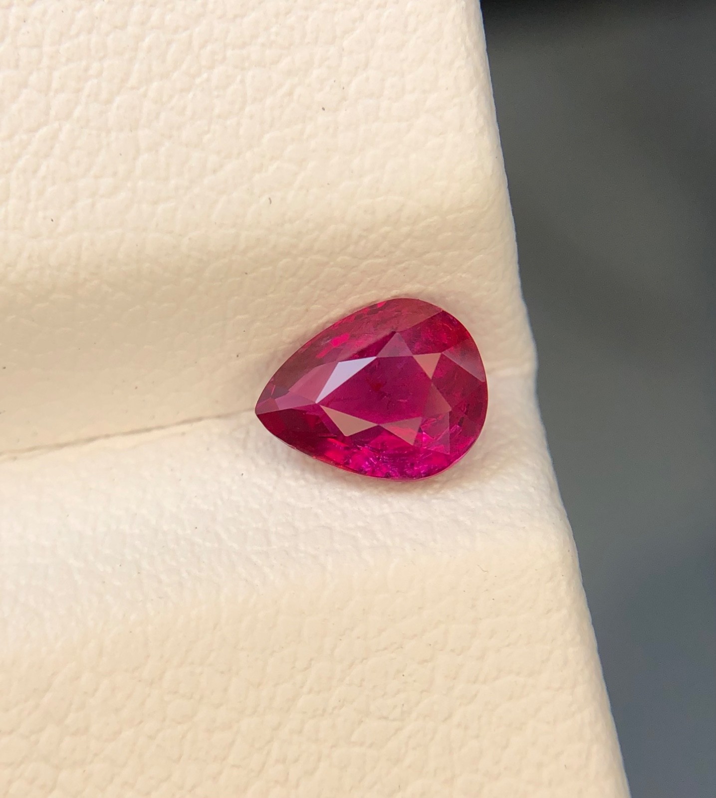 1.05 Carats Natural No Heat Ruby Pear Shape From Mozambique Loose Gemstone
