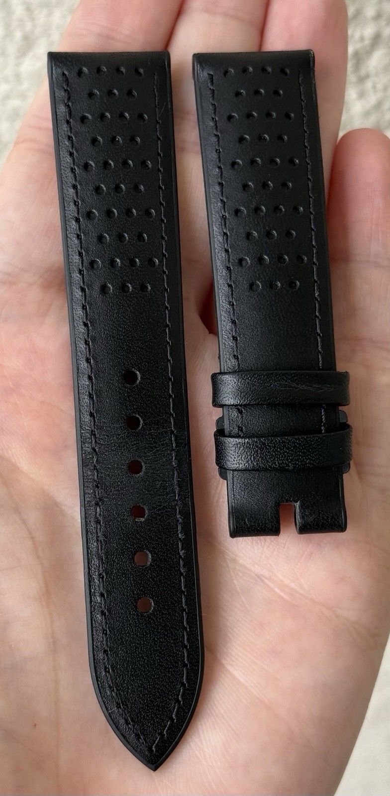 Chopard 20mm x 18mm Black Calfskin Leather Watch Strap H3400-0020 Authentic OEM