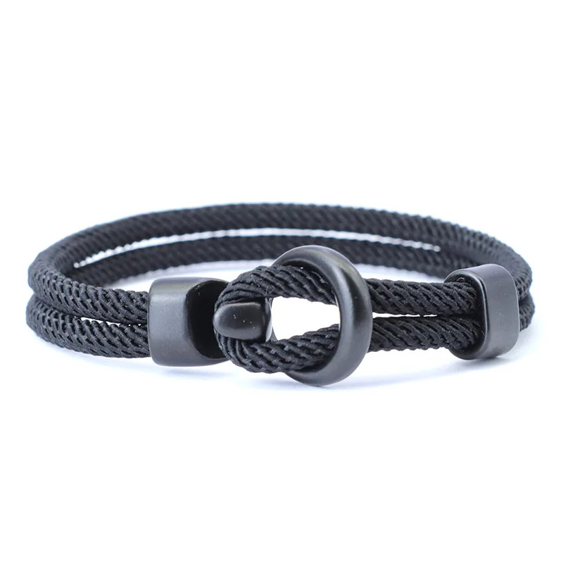 Fabric Rope Magnet Clasp Bracelet Men Outdoor Braided Milan Paracord Jewelry