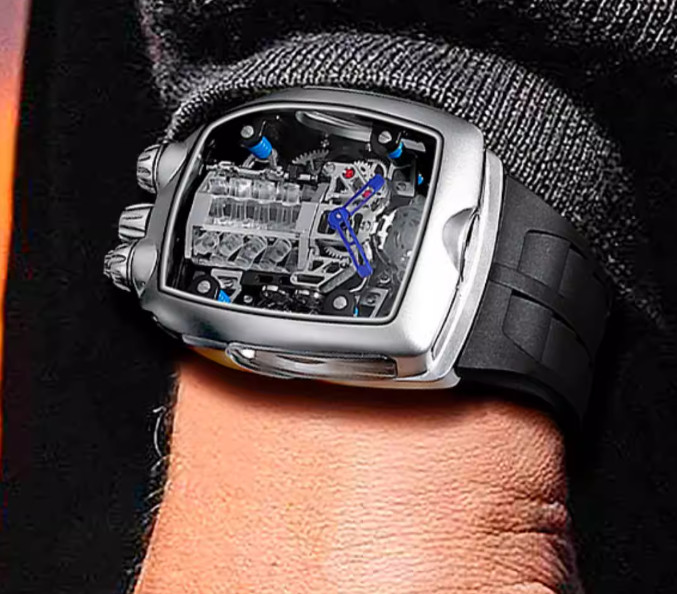 PINDU Design BUGATTI STYLE Engine 16 Cylinder Men’s NH05 Automatic Watch