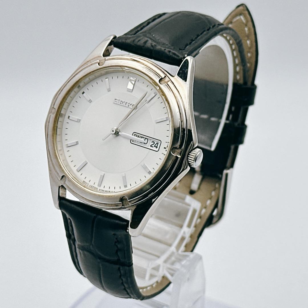 [Working/Battery/Strap Replacement] SEIKO Men’s Watch Day-Date Silver