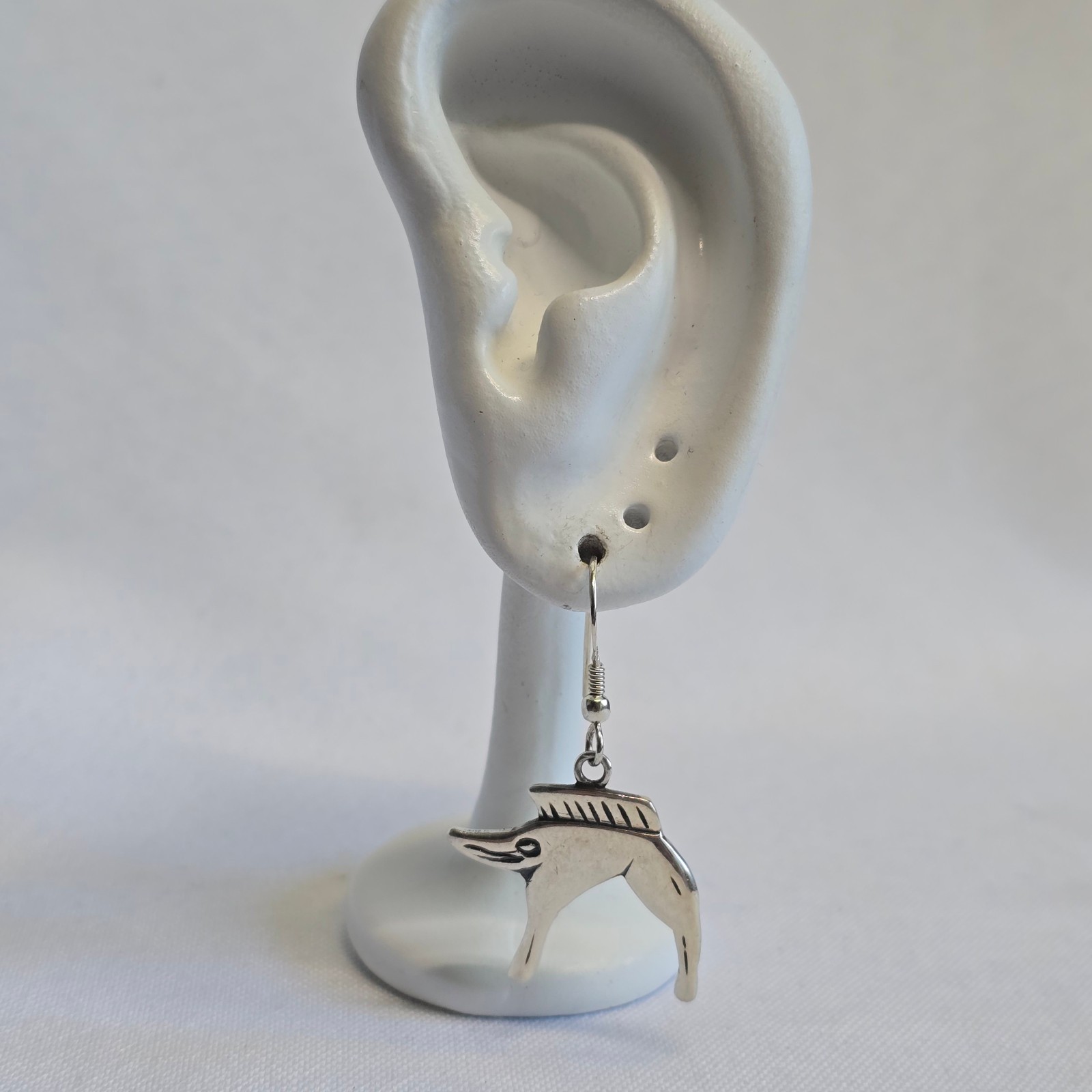 Sterling Silver Earrings 7.36g Fine Jewelry Celtic Boar Hook Back Dangles