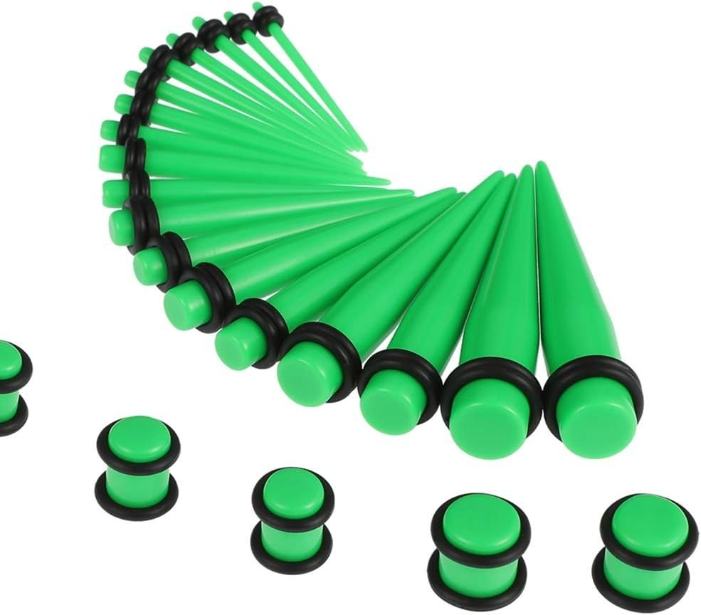 Beginner-Friendly 50-Pc Ear Stretchers: 14G-00G Acrylic Tapers, Plugs & Tunnels
