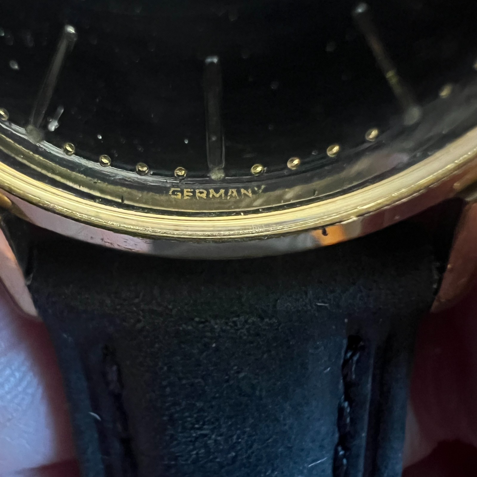 Vintage Gruen Automatic Watch, Gold Tone Case, Black Dial, Mid-Century Men’s
