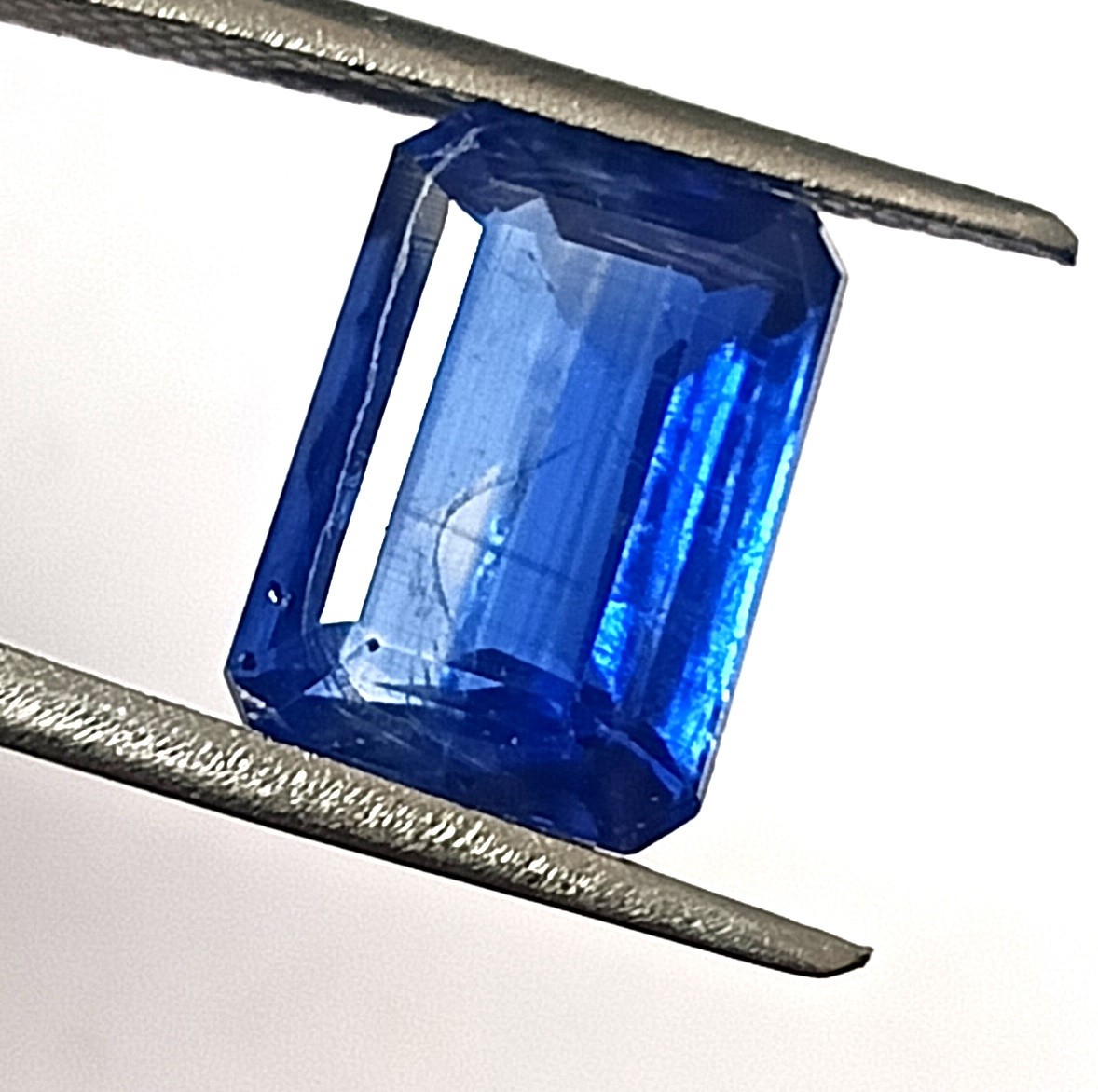 DARK BLUE KYANITE EMERALD CUT FACETED LOOSE GEMSTONE NATURAL UNTREATED 3.85 CTS