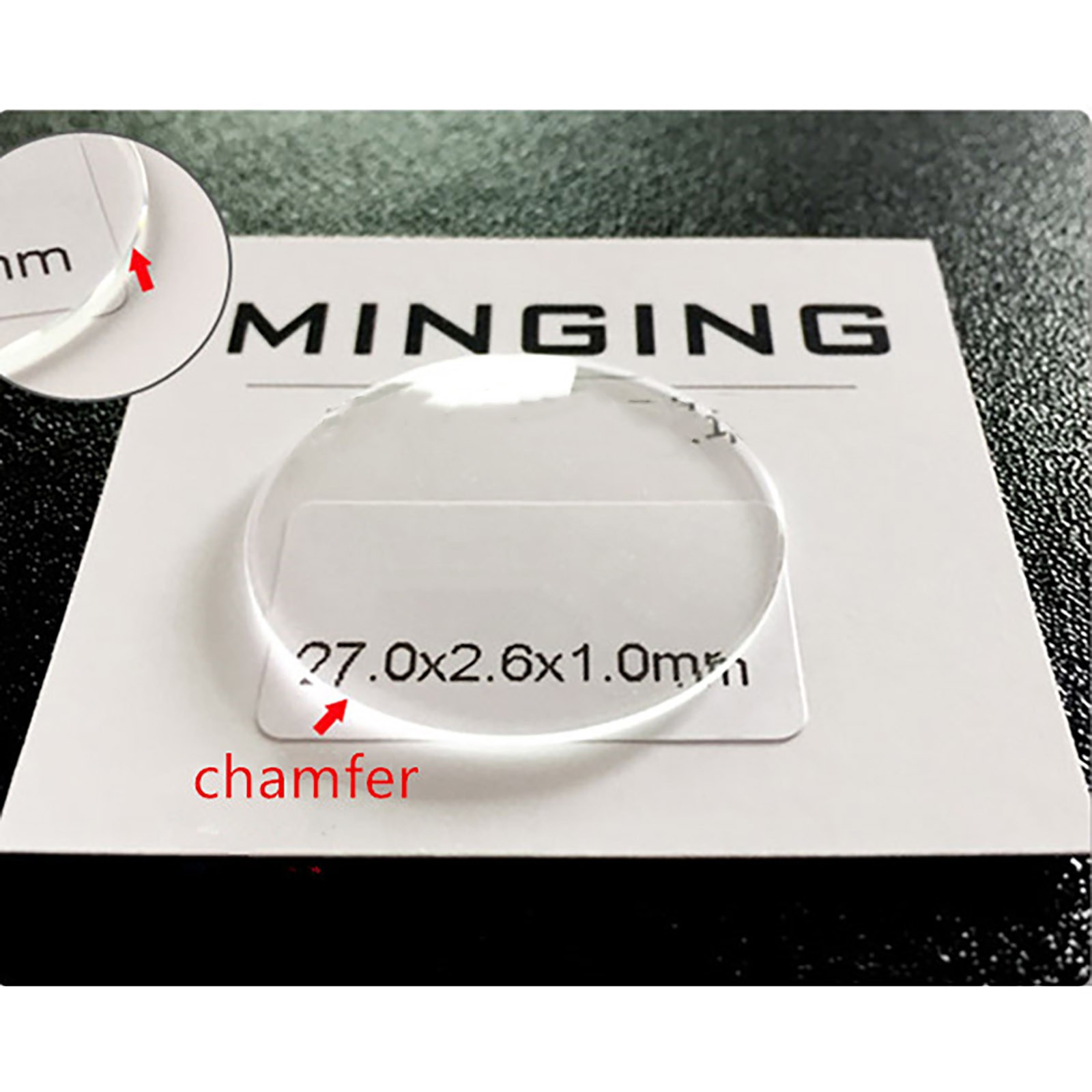 1.5mm Thick Double Domed Mineral Watch Crystal 30mm-38mm Diameter Concave Glass