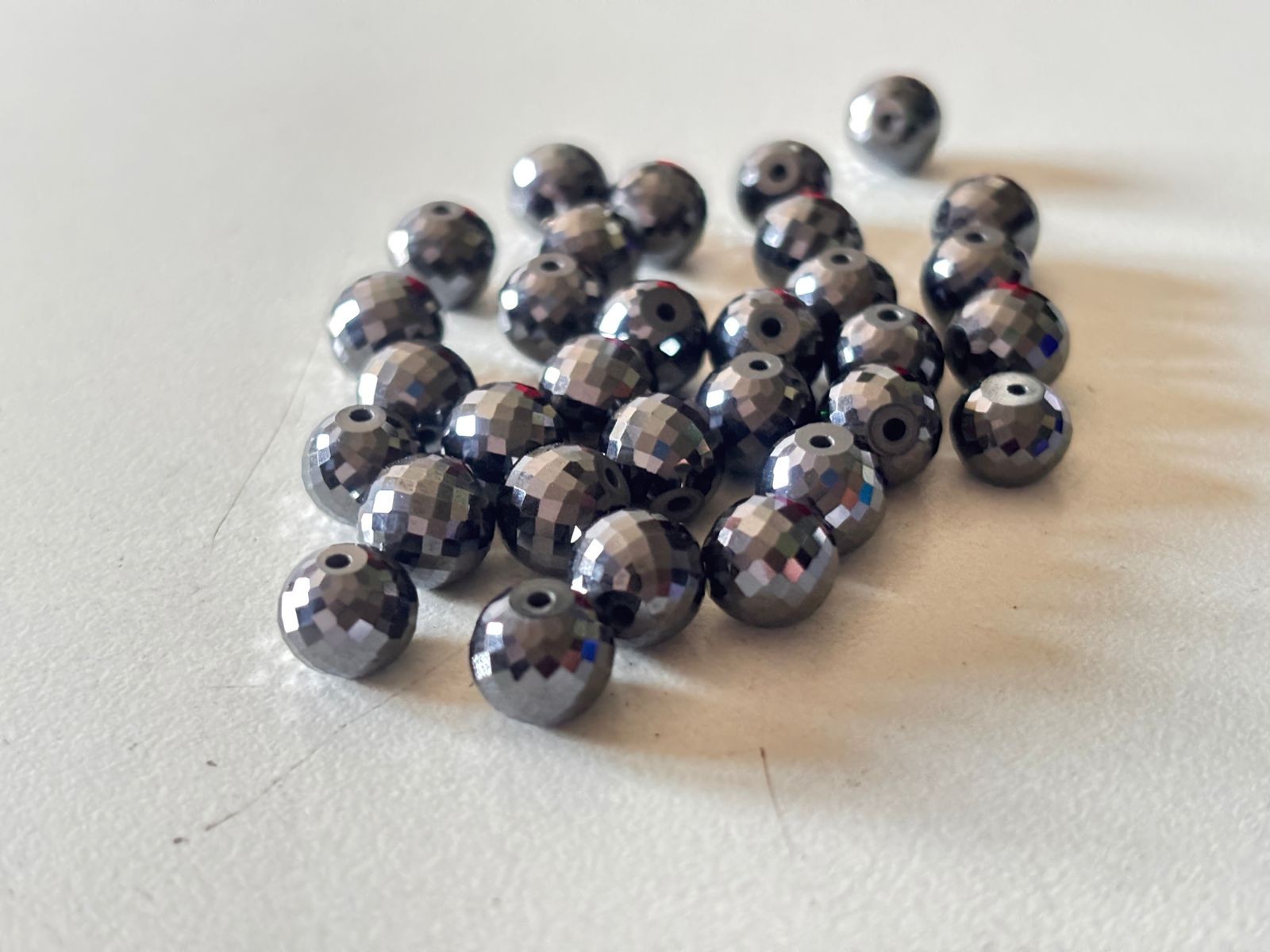 Black Diamond Beads 8 mm 36 Pcs RARE Briolette Cut Quality AAA Certified !