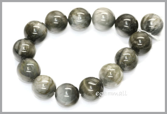 14 Hawk’s Eye Round Beads 14mm 7.75″ #81032
