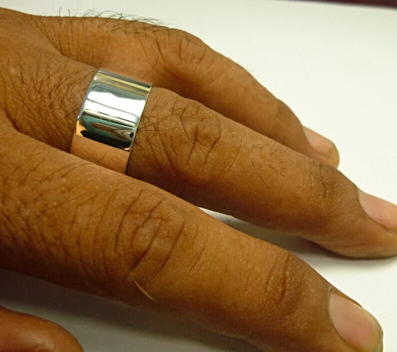 925 Sterling Silver Wide Band& Meditation Statement Handmade Ring All size-D-24