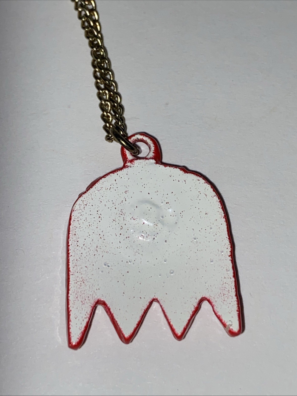 Vintage PAC Man Video Game Red Ghost Necklace