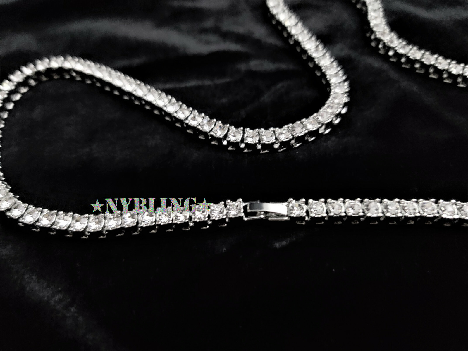 14k Gold Plated 5MM Tennis Chain with Cross Pendant ICED Choker CZ Necklace