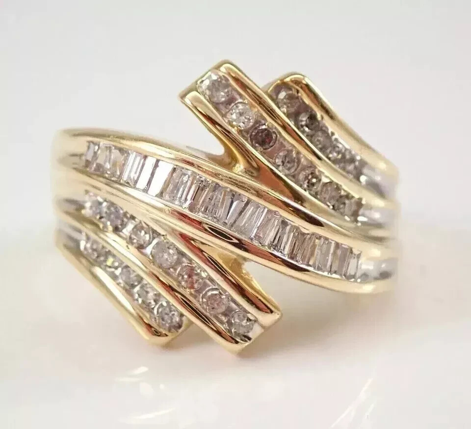 2Ct Round Cut Lab-Created Diamond 14K Yellow Gold Plated Women’s Engagement Ring