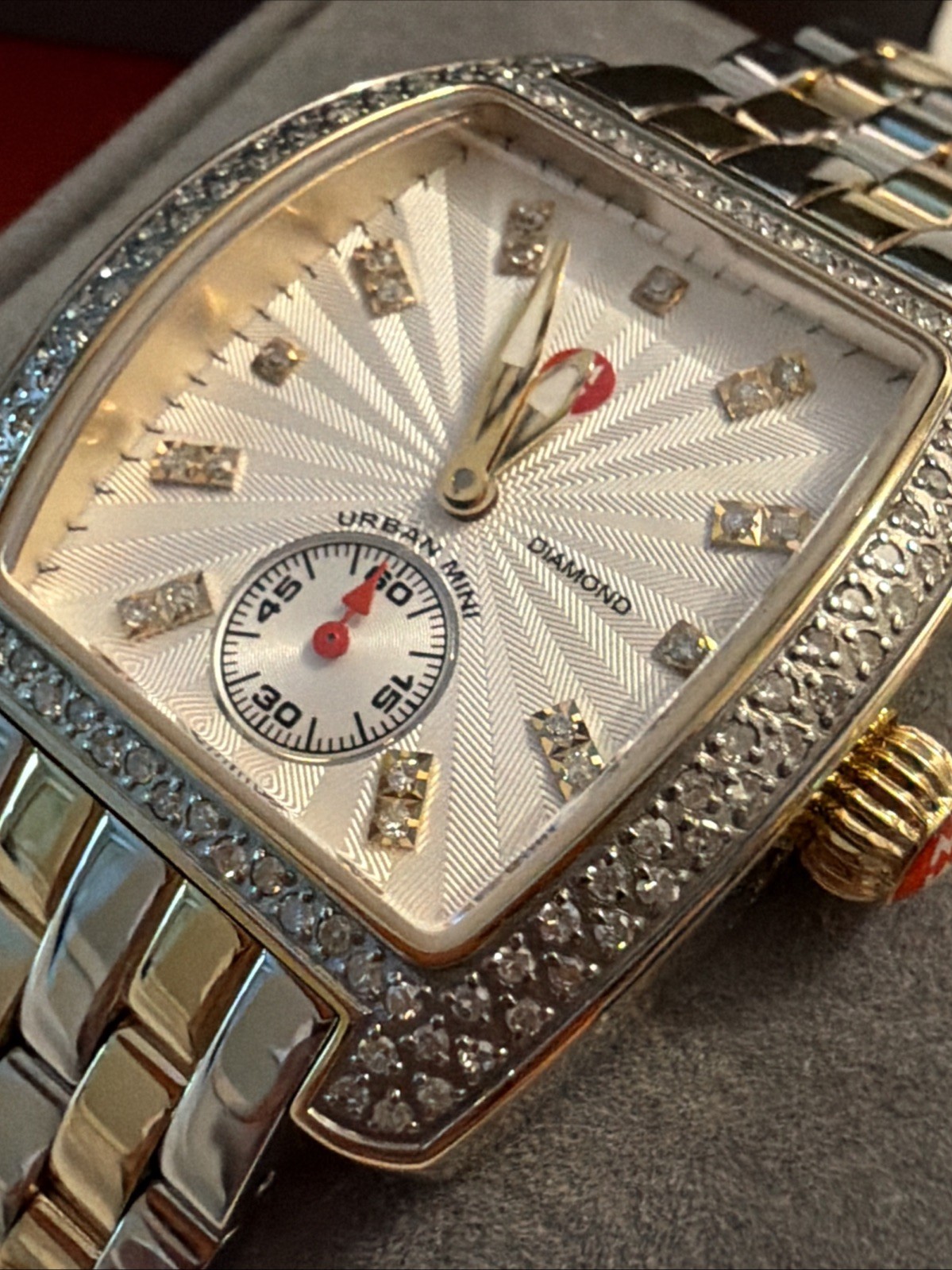 Michele Mini Urban Watch Diamond Dial Bezel slightly used