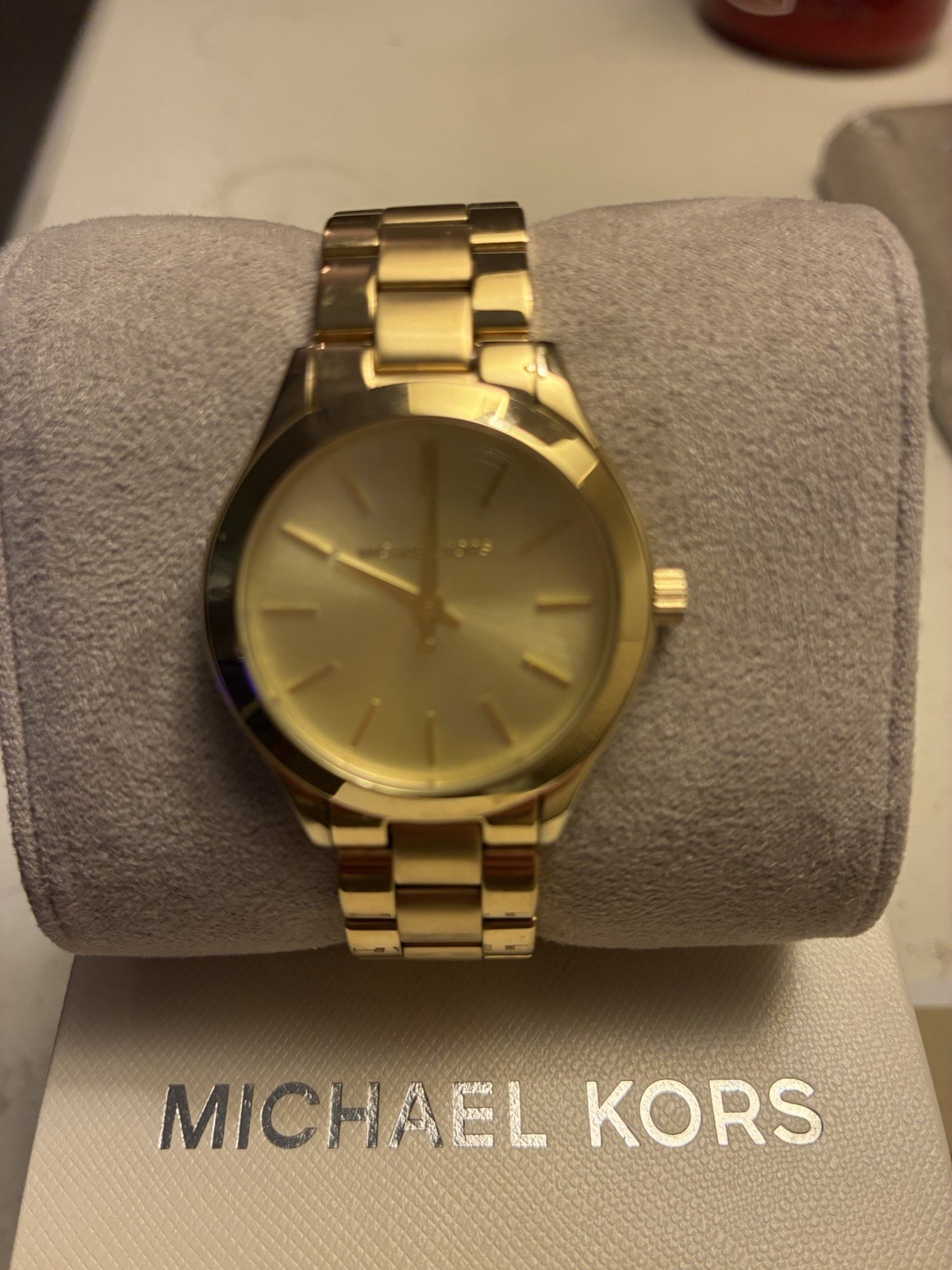 Michael Kors Mini Slim Runway MK3512 34mm Gold-Tone Women’s Wrist Watch