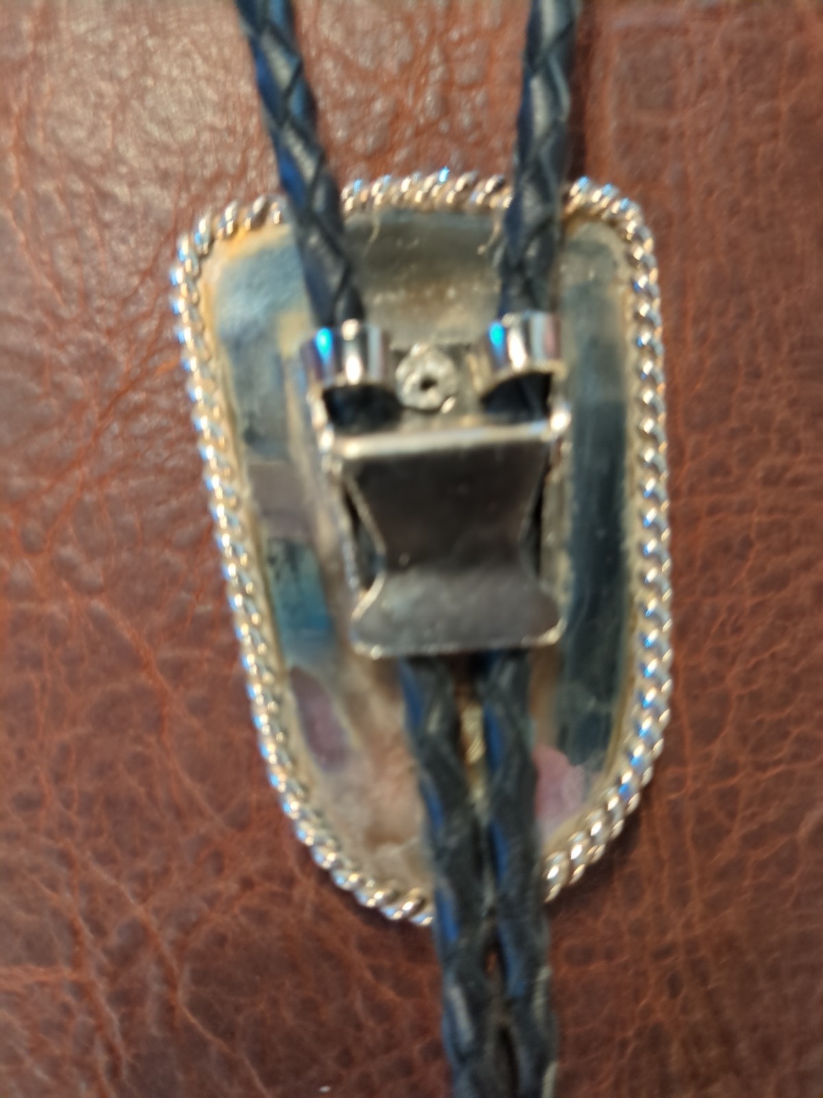 bolo tie silver handmade covellite