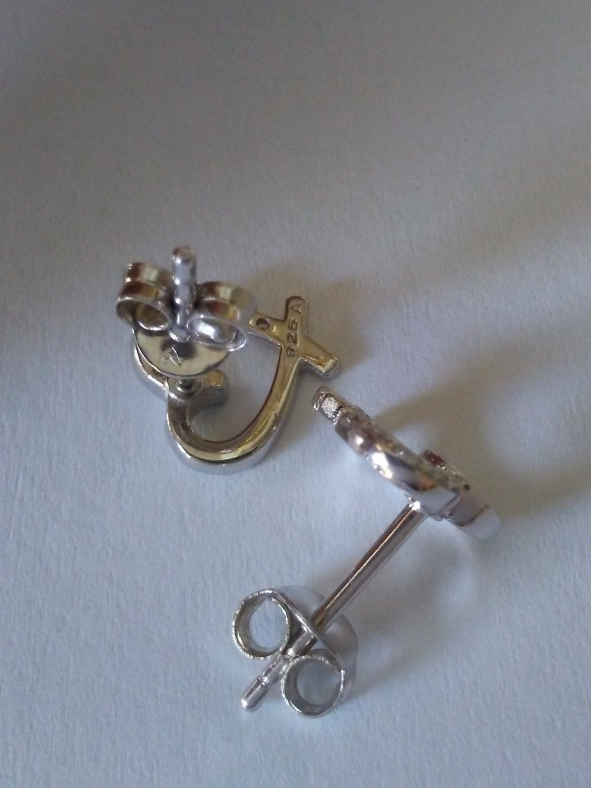 .925 STERLING SILVER Heart Earrings Micro paved cubic zirconia CZ new item