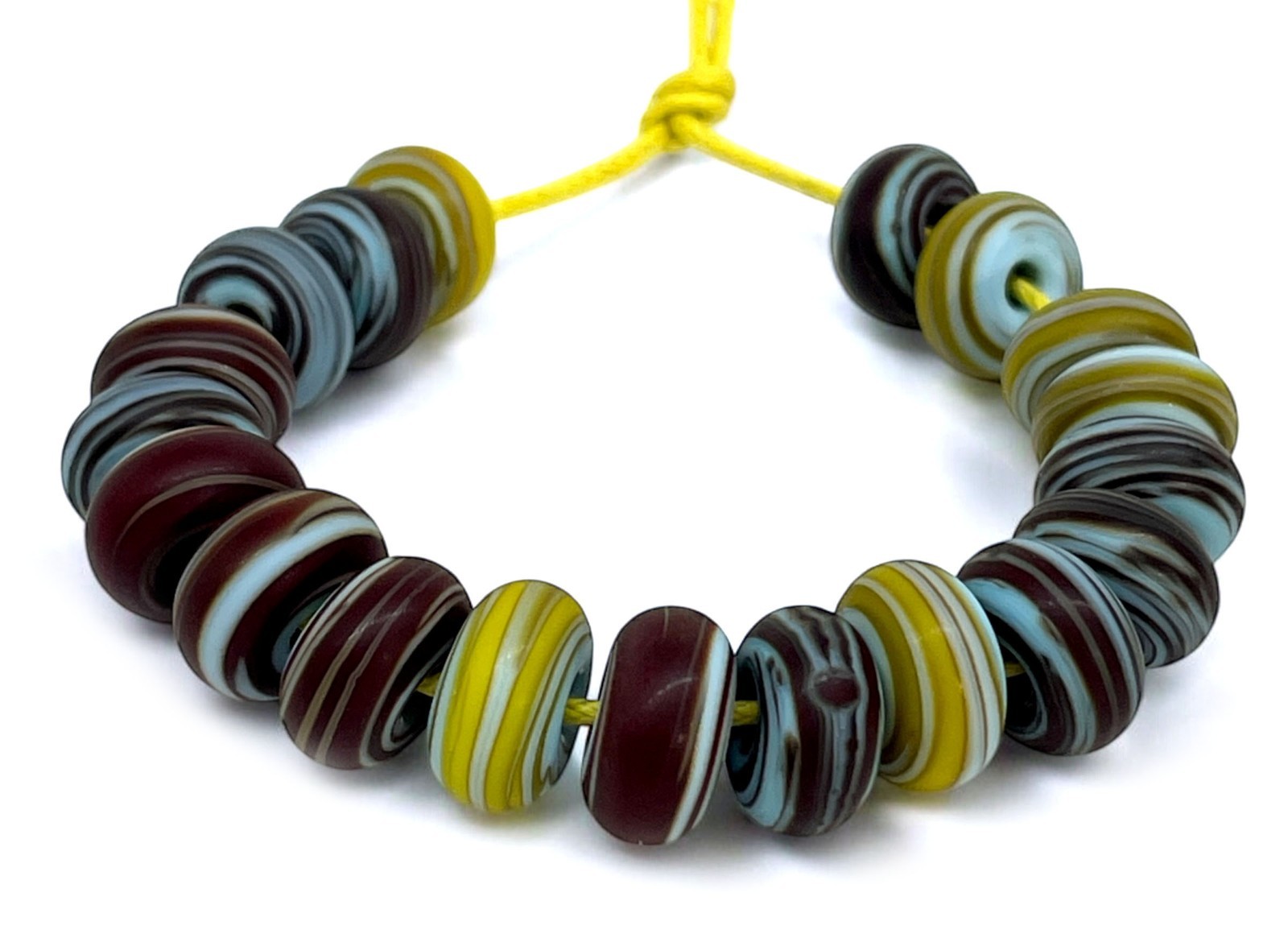 Handmade Lampwork Glass Disk Beads From Murano OOAK Tamara Yarilo Brand 19 Pcs