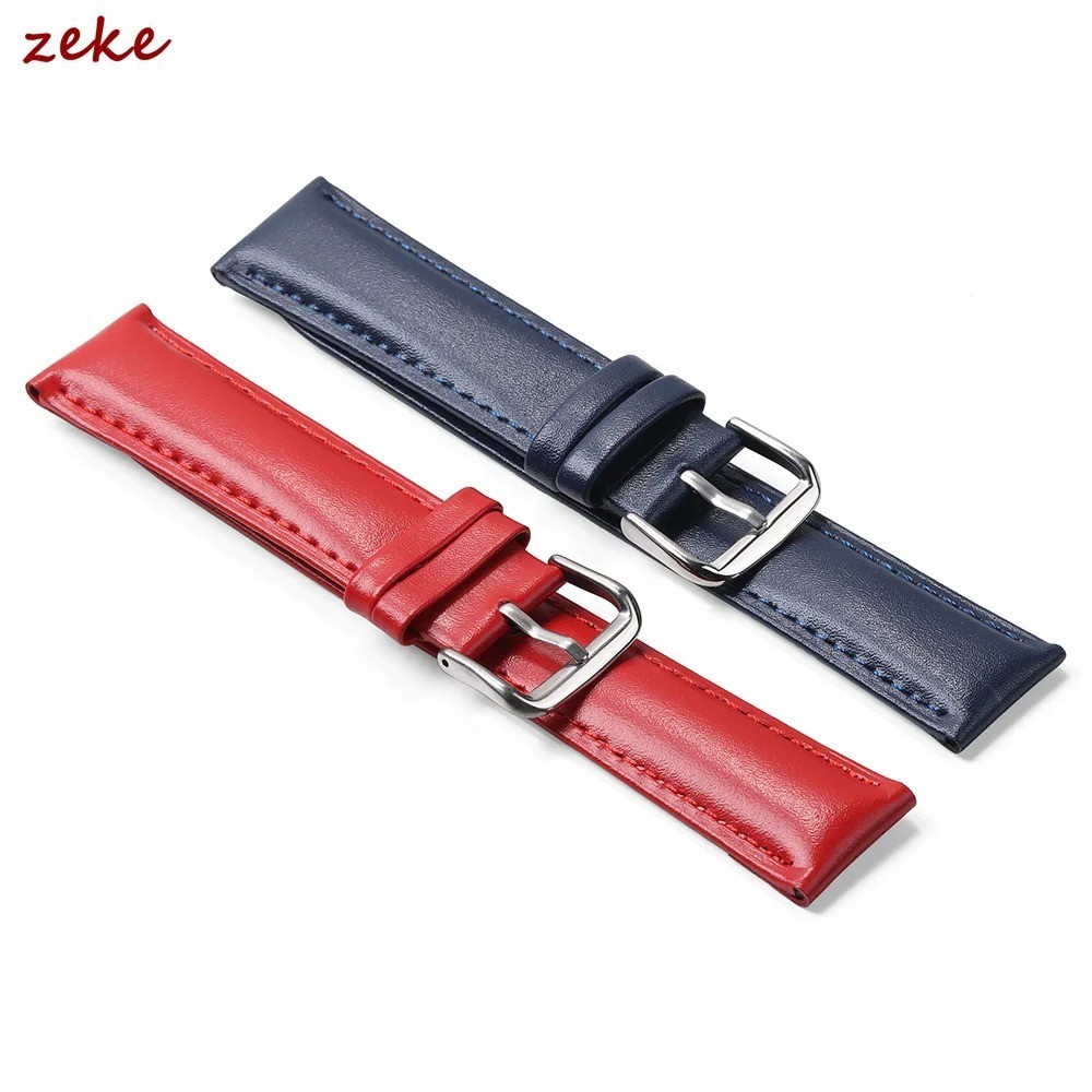 16mm 18mm 20mm 22mm 24mm Genuine Leather Wristband Watch Strap Band Bracelet