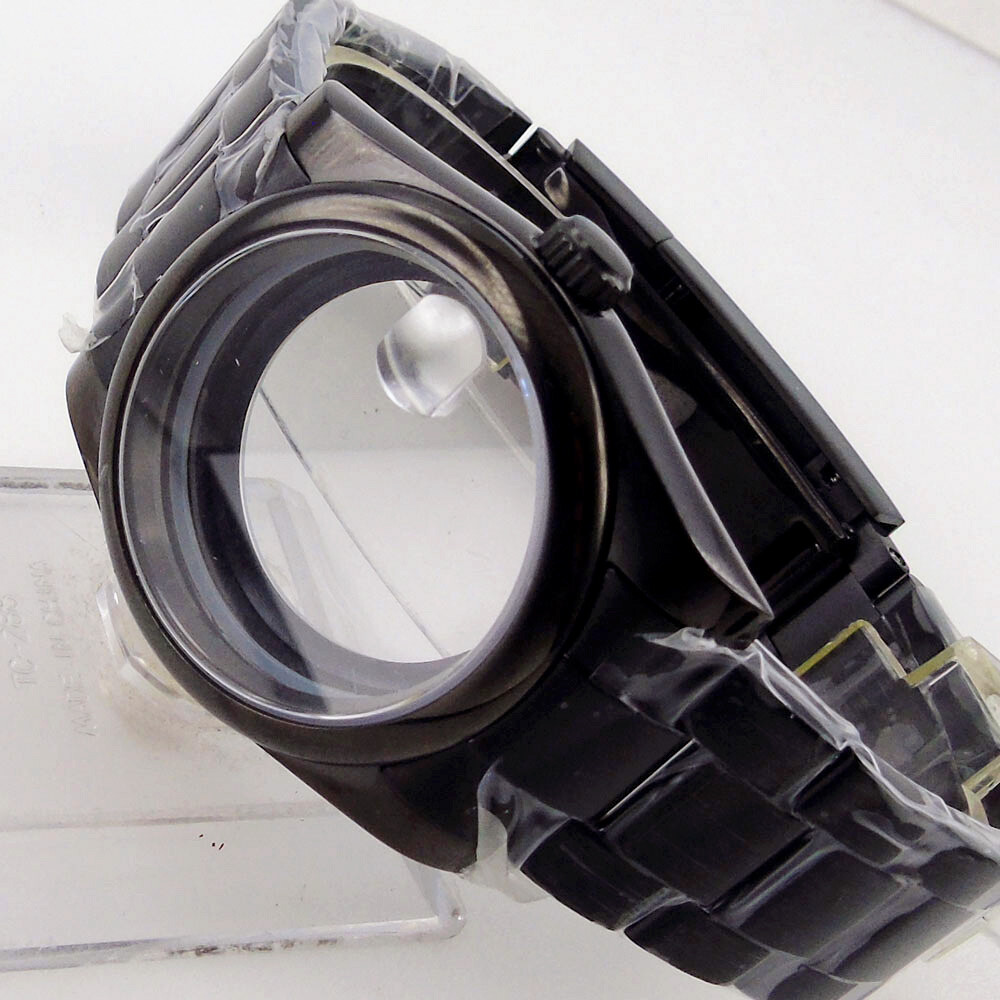 Black PVD 36MM sapphire glass Watch Case fit NH35 NH36 miyota 8215 2836 2824