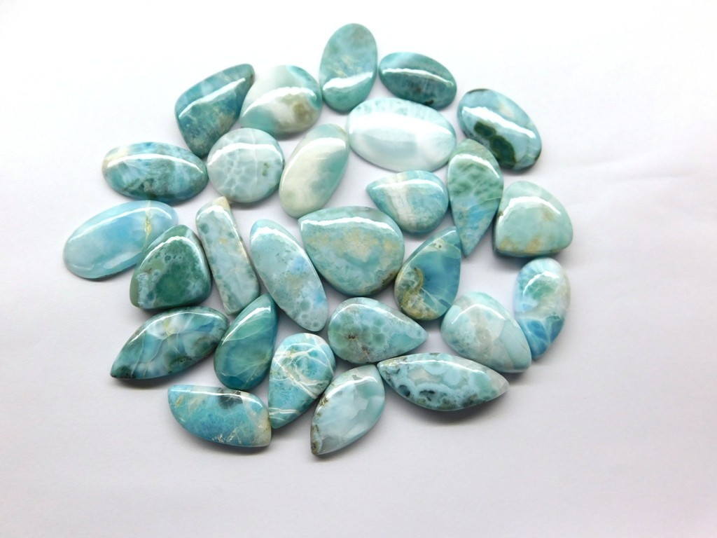 Natural Larimar cabochon gemstones Fancy Jewelry Making Wholesale Lot 71392