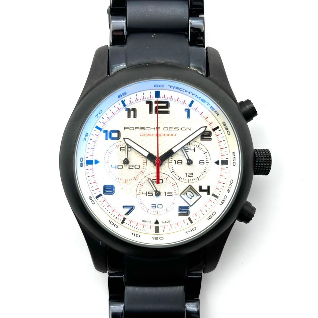 Porsche Design Dashboard Chronograph Date 6612 Black Automatic Watch used Japan