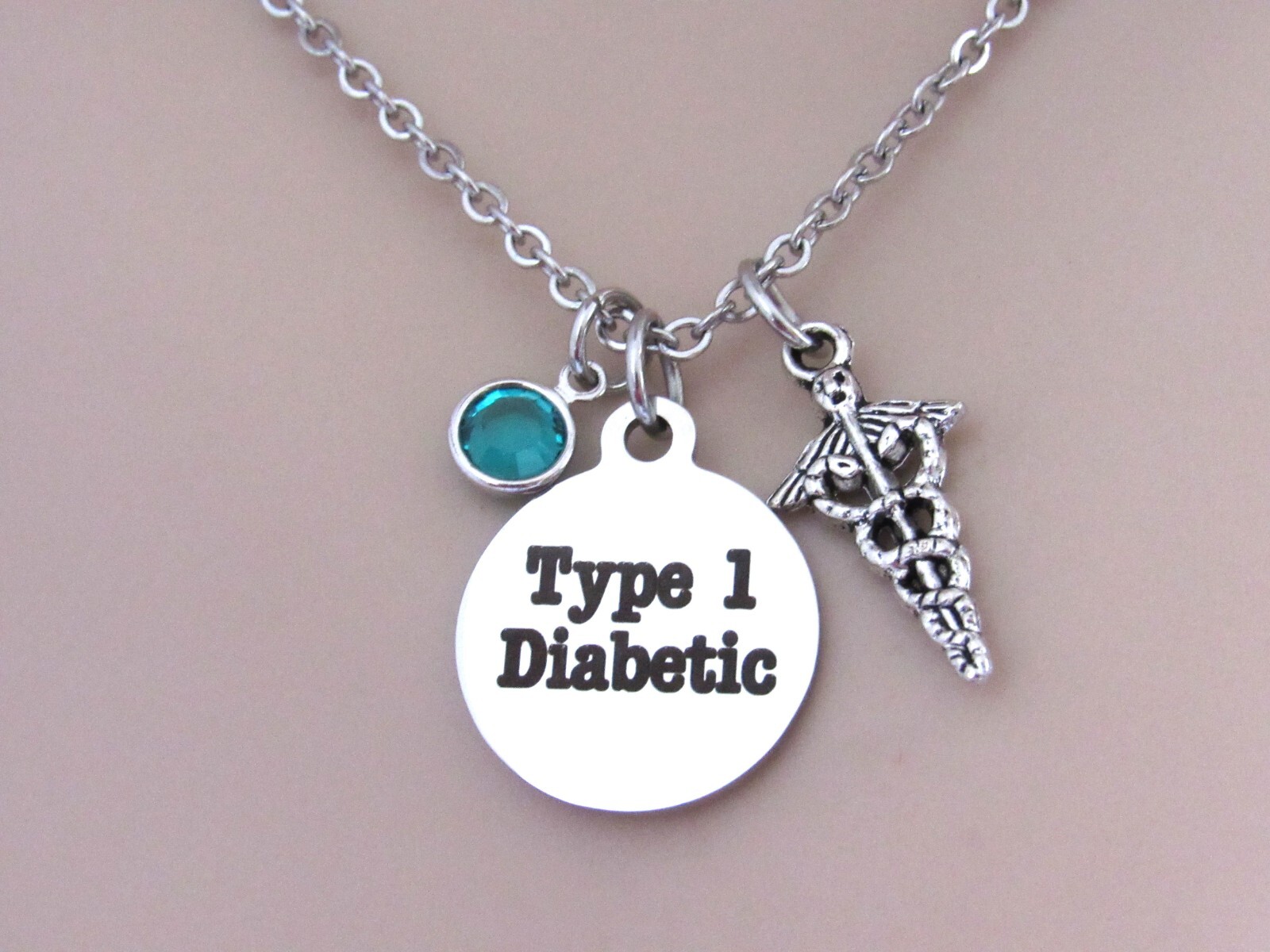 Type 1 Diabetic Necklace, T1D Alert, Medical Alert, Gift for Daugher, Medical