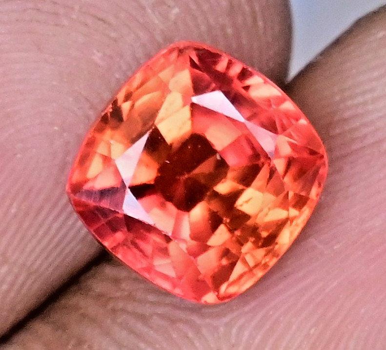 6.05 Ct Natural Myanmar Orange-Red Spinel Flawless Cushion Certified Gemstone