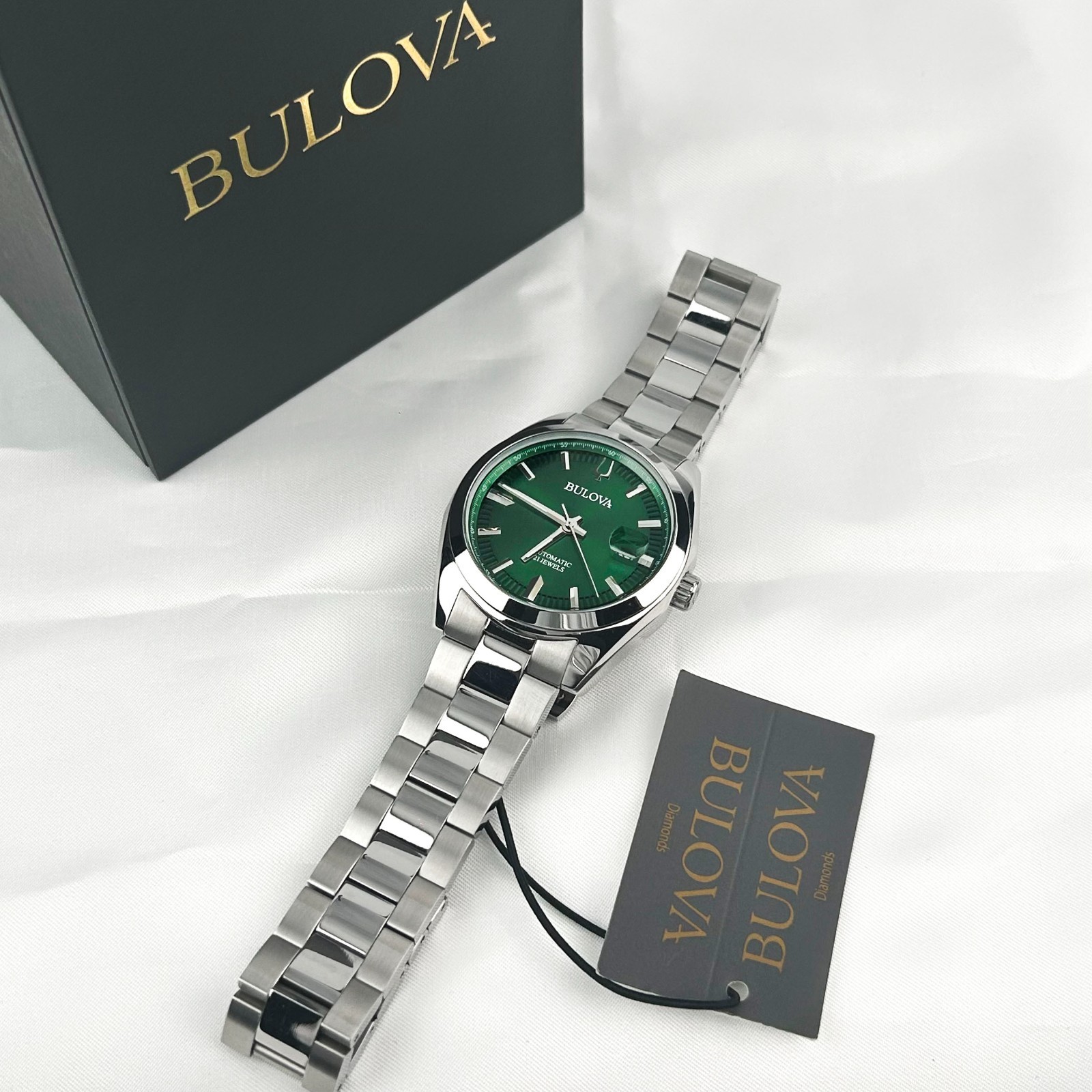 New w/box/Bulova 96B429 Surveyor Automatic Green Dial Automatic |Watch 39MM
