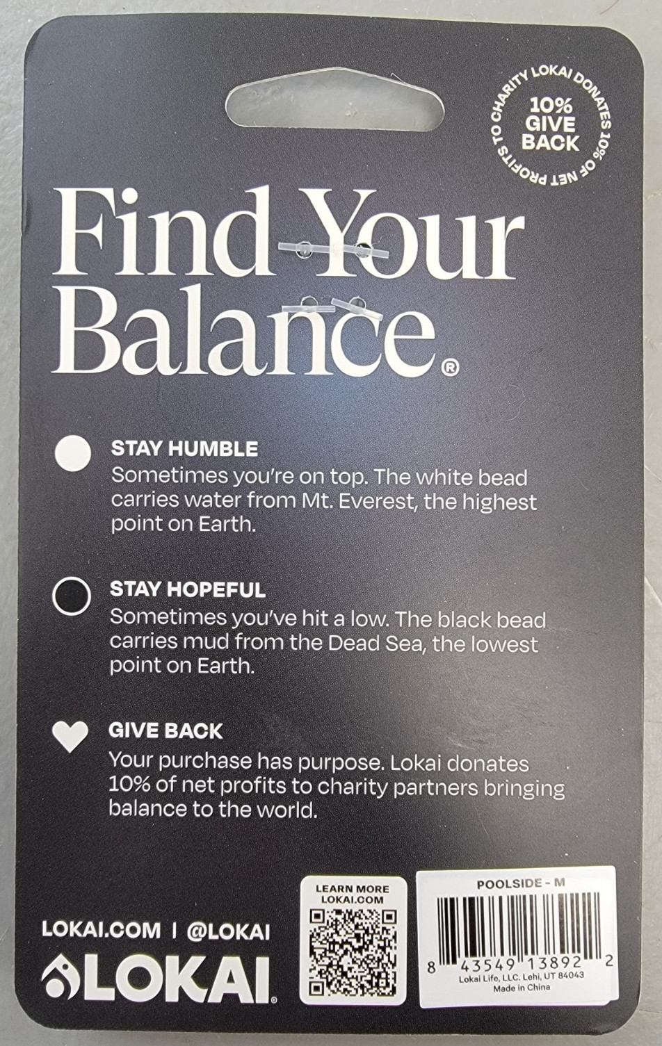 Lokai Poolside Bracelet Size Medium Water From Everest Mud From Dead Sea New