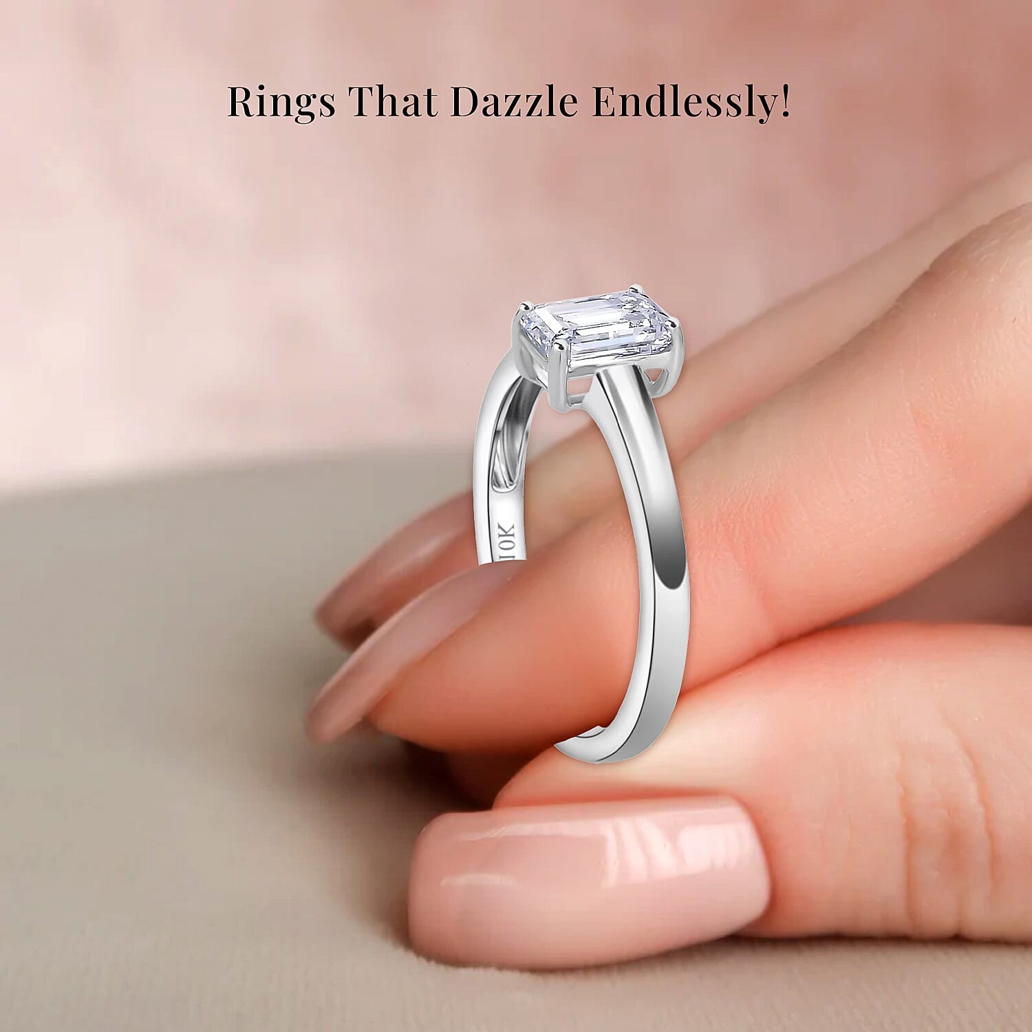 IGI Certified Lab Grown Diamond E-F VS 1.00 ctw Ring in 10K White Gold Size 9.0