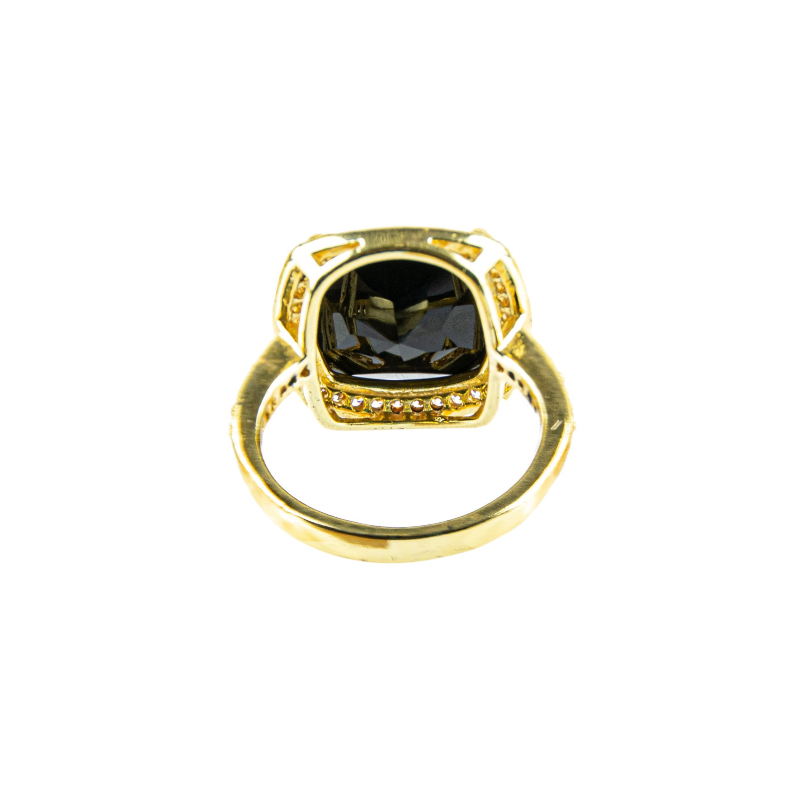 Cushion Cut Genuine Black Onyx Simulated Diamond Halo Ring Size 6