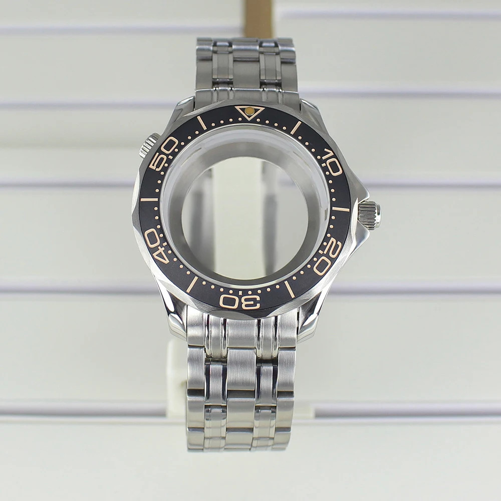 41mm Watch Case Bracelet Seamaster Mod Sapphire For Seiko NH35 NH36 NH38