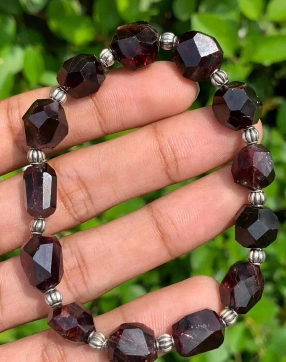 Top Quality Gemstone Raw Red Almandine Garnet Beautiful Bracelet Handmade