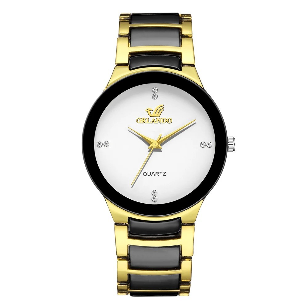 Black Dial Steel Quartz Men’s Business Watch – Numberless Design