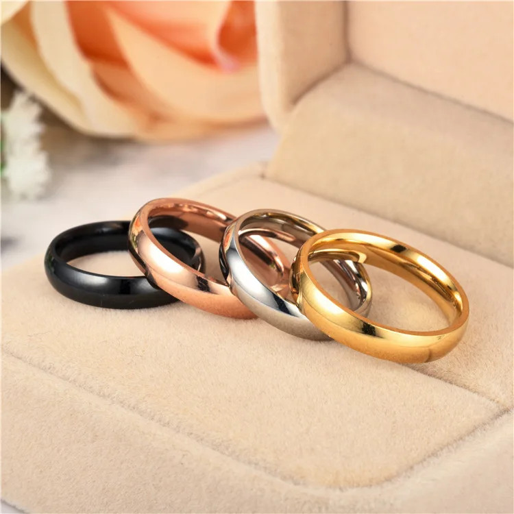 Tungsten Carbide Comfort Fit Polished Plain Band Wedding Ring 4mm
