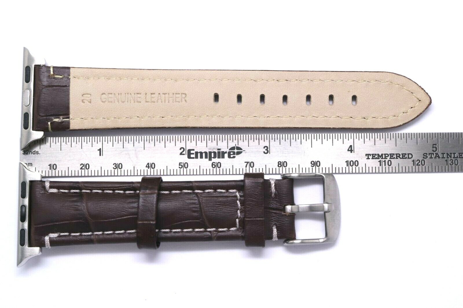 Brown Croco Embossed Leather Watch Strap 4 Apple iWatch 38/40mm Series 5 4 3 2 1