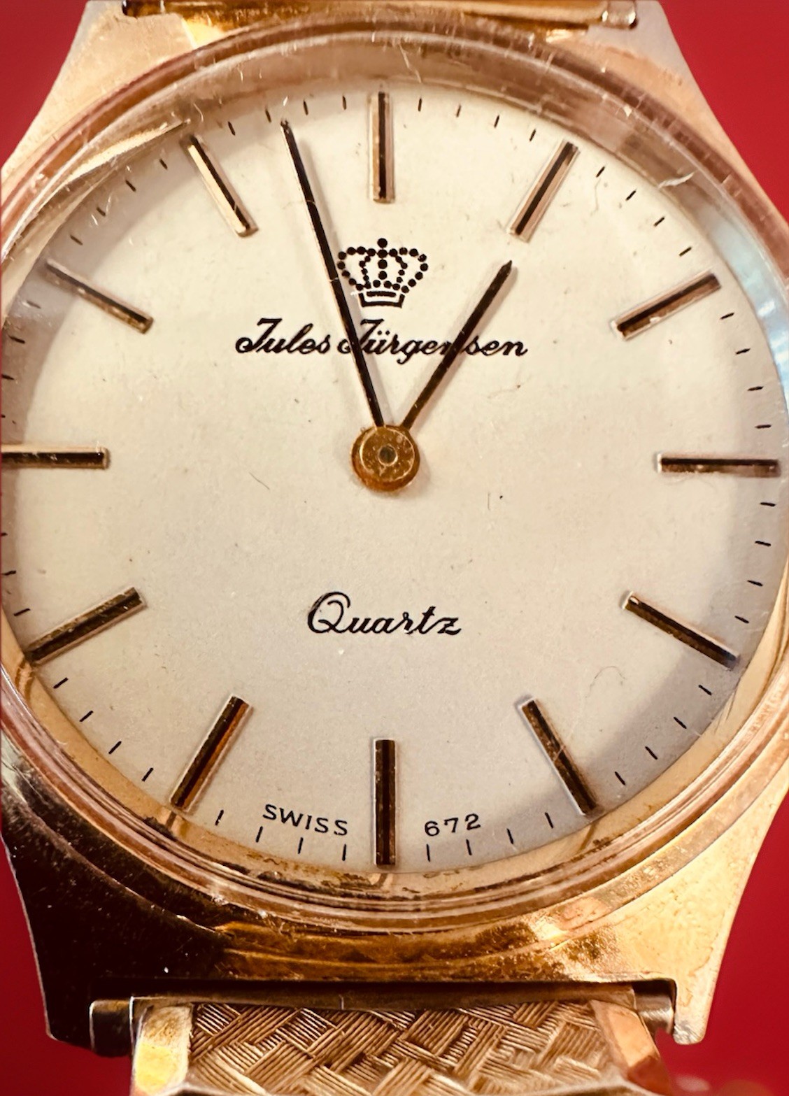 Jules Jurgensen Vintage Quartz Men’s Watch Gold Tone NEW BATTERY
