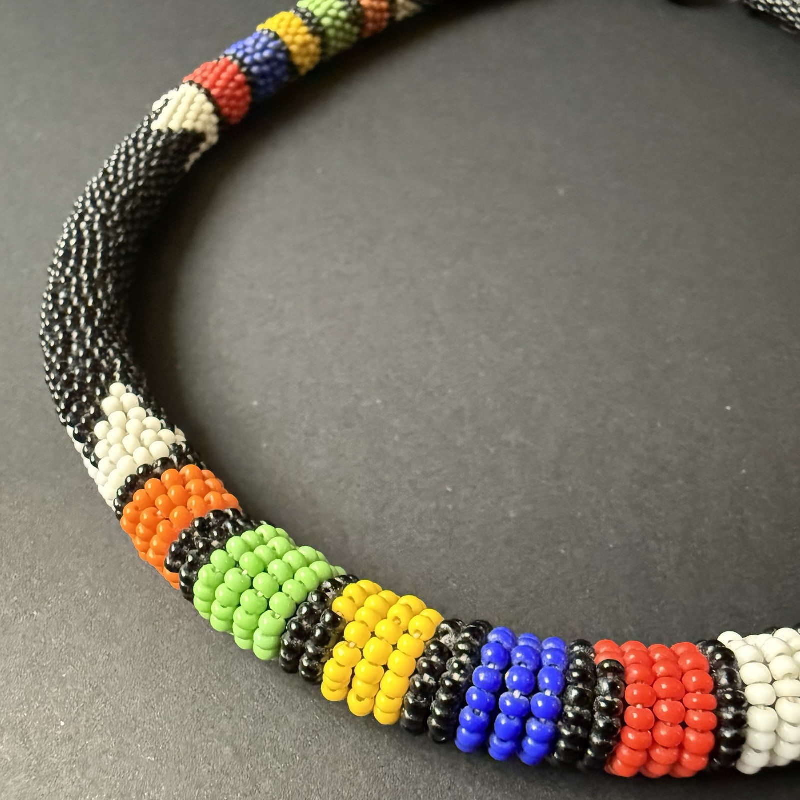 Vintage Handmade African Maasai Necklace • Global/ Ethnic Beaded Jewelry