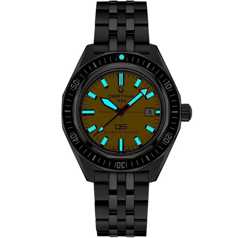 Certina DS Super PH2000M 43mm Yellow Dial Men’s Watch C0506074436102