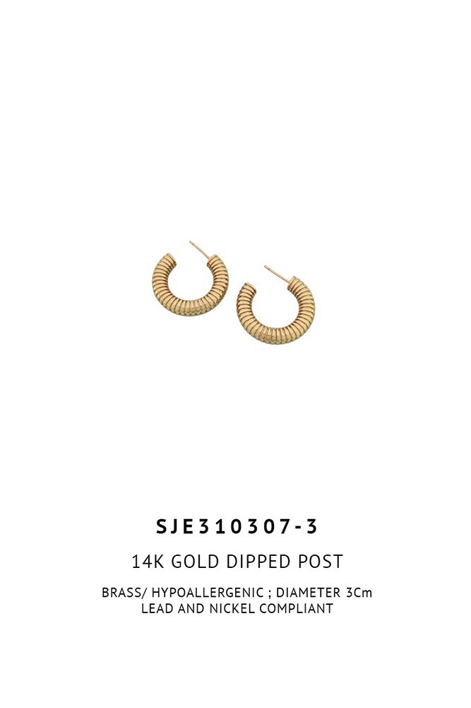 Do Everything in Love 14K Gold/White Gold Dipped Post Earrings KOREA 3cm