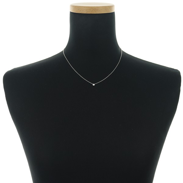 Auth VENDOME Necklace Diamond 0.09ct Solitaire 900 850 Platinum