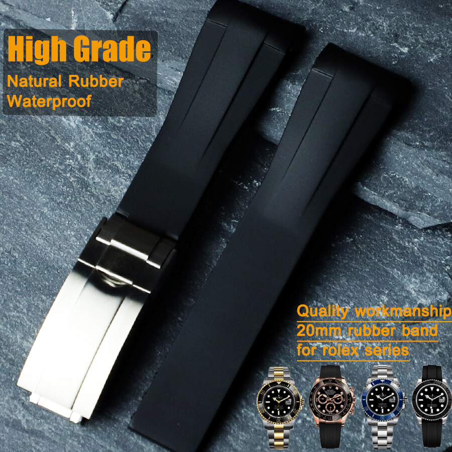 20mm 21mm 22mm Rubber Watch Band for Rolex Sub Daytona Yacht Master DAY-DATE 36M