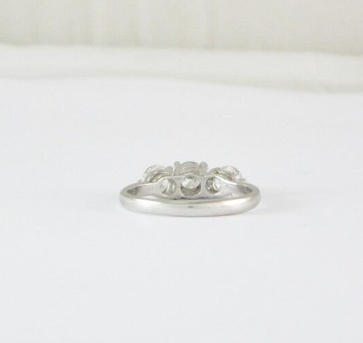 ESTATE PLATINUM 3-STONE DIAMOND ENGAGEMENT STYLE RING 1.06CT APPRAISED $4,217