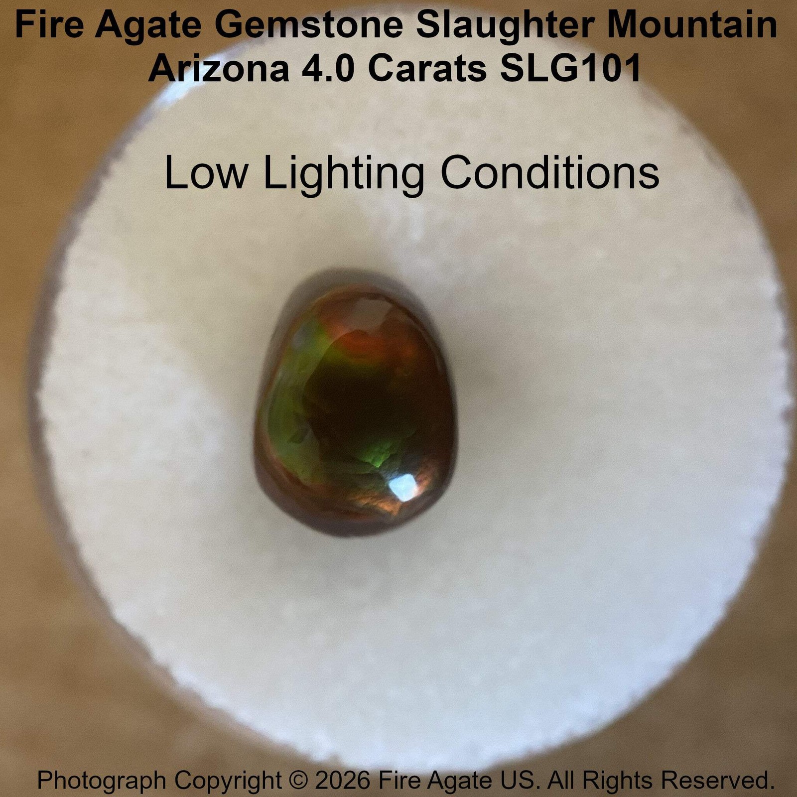 Fire Agate Gemstone Slaughter Mountain Arizona 4.0 Carats SLG101