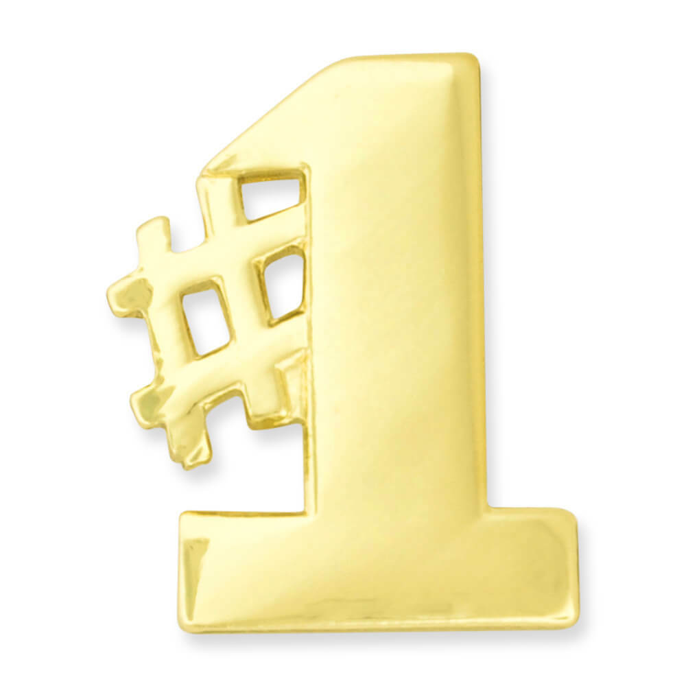 PinMart’s Gold Number One #1 Hashtag Lapel Pin
