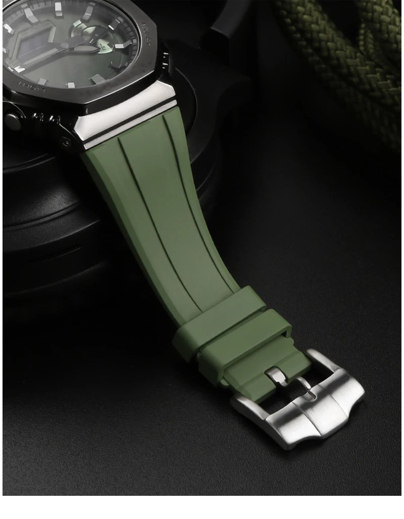 16mm Silicone Watch Band Strap For Casio GM-5600 GA2100 GM2110 Bracelet