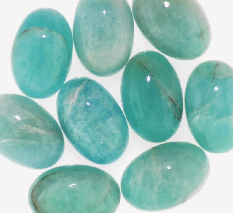 AMAZONITE 14 x 10 MM OVAL CABOCHON ALL NATURAL SOLD PER STONE F-3003