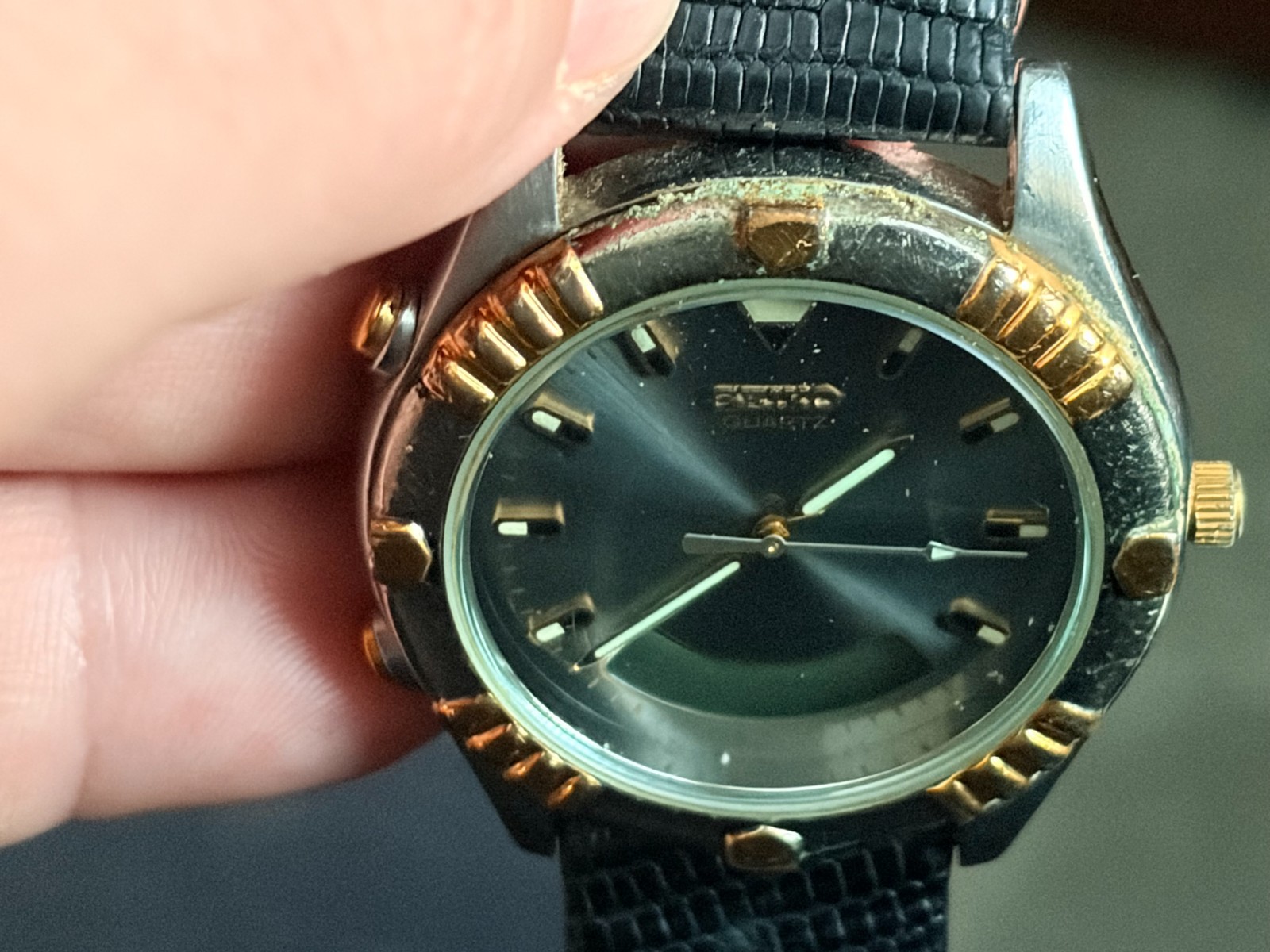 Vintage Seiko H801-7028 Analog Digital Quartz Watch; Orig Bracelet; NOT WORKING.
