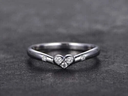 0.30ct Round Cut Lab Grown Diamond Women’s Wedding Band Ring 925 Sterling Silver